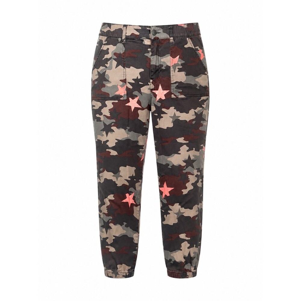 Tinseltown Juniors Camo Jogger Pants Size 11 Pink Star Print Stretch Utility